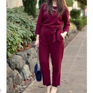 Madewell•Sloan Burgundy Jumpsuit•Size 2